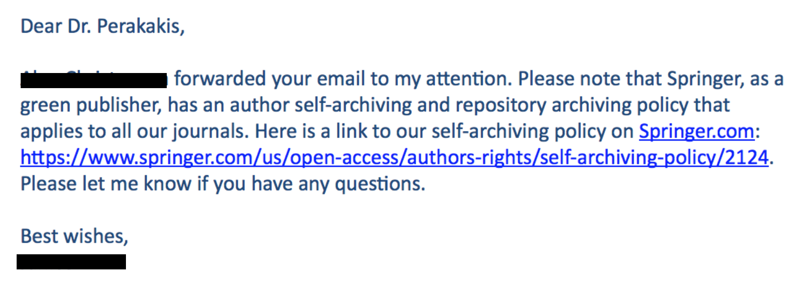 Publisher's first reply